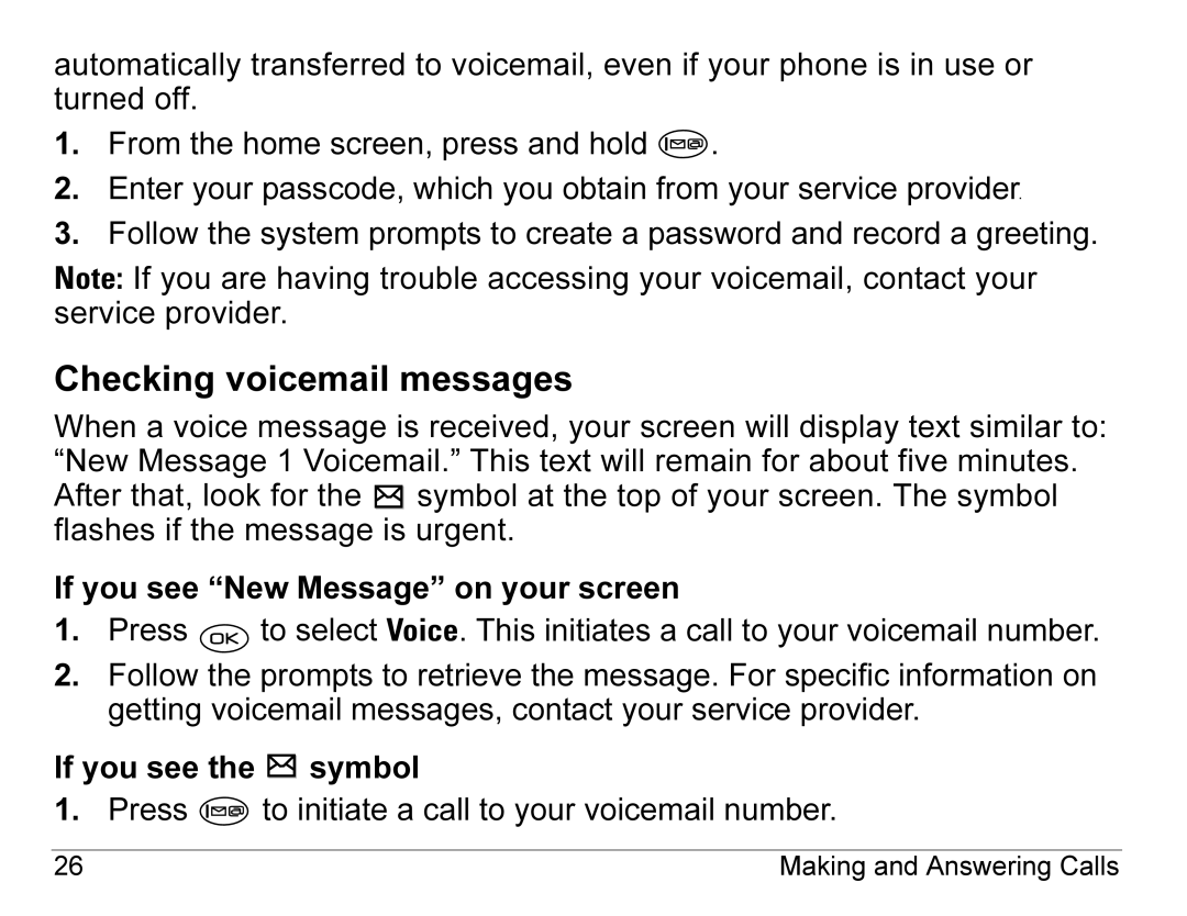 Kyocera 3245 manual Checking voicemail messages 