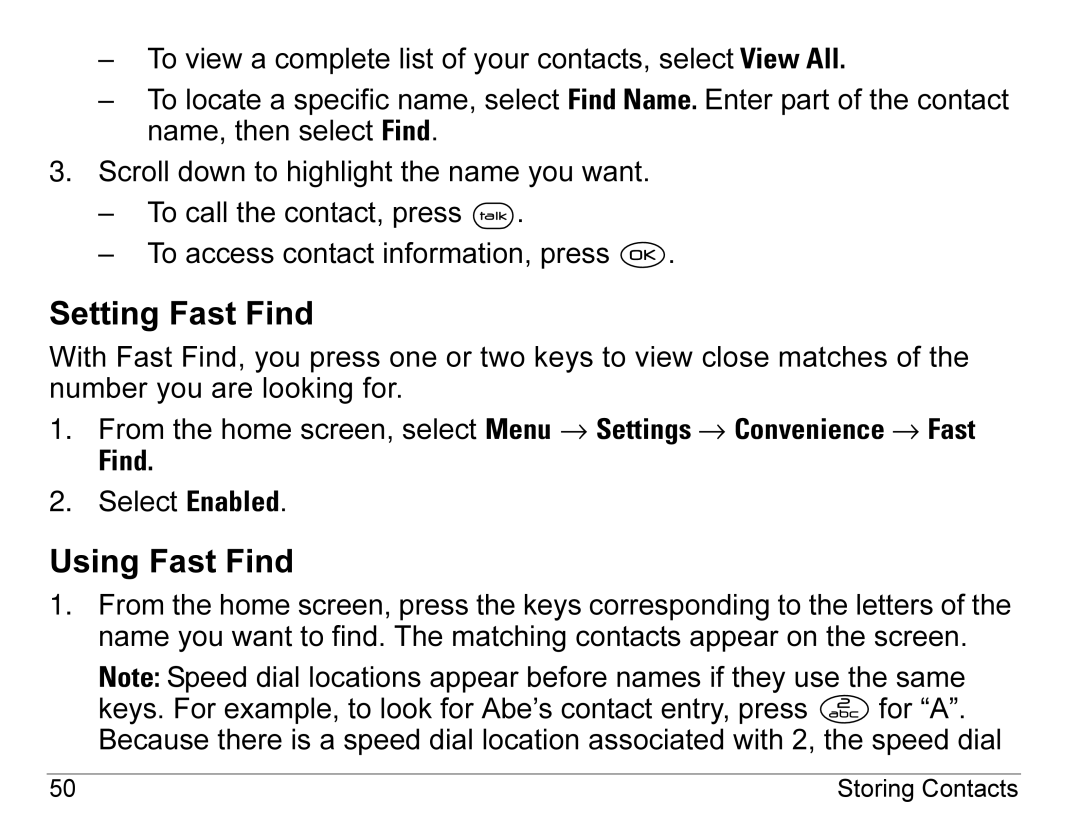 Kyocera 3245 manual Setting Fast Find, Using Fast Find 