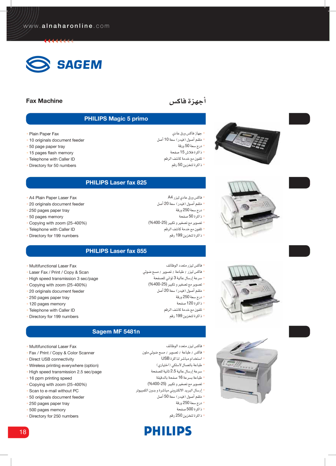 Kyocera 400, 4200 manual Philips Magic 5 primo, Philips Laser fax, Sagem MF 5481n 