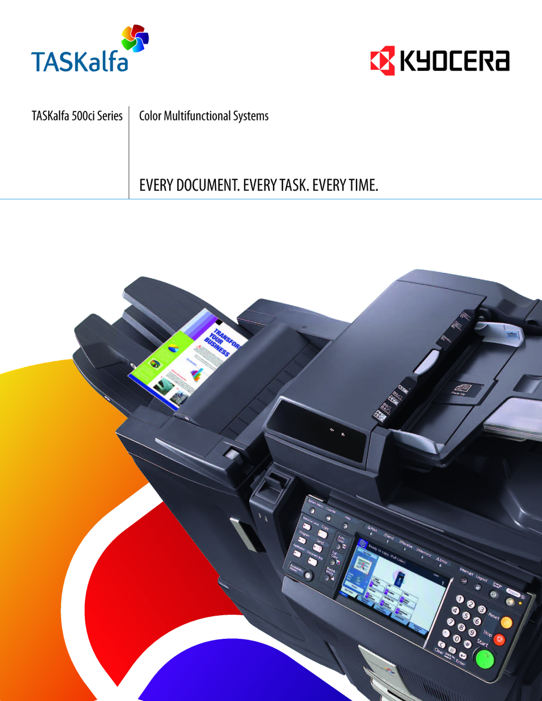 Kyocera 500ci Series manual Every DOCUMENT. Every TASK. Every Time 