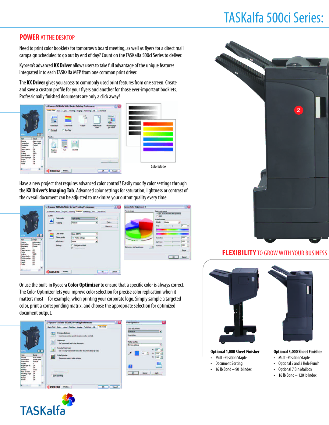 Kyocera 500ci Series manual Power AT the Desktop, Flexibility to Grow with Your Business 