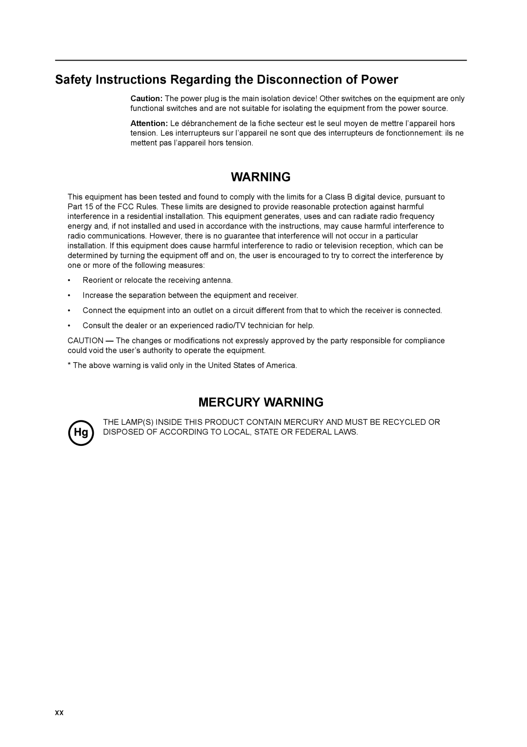 Kyocera 6030 manual Mercury Warning 