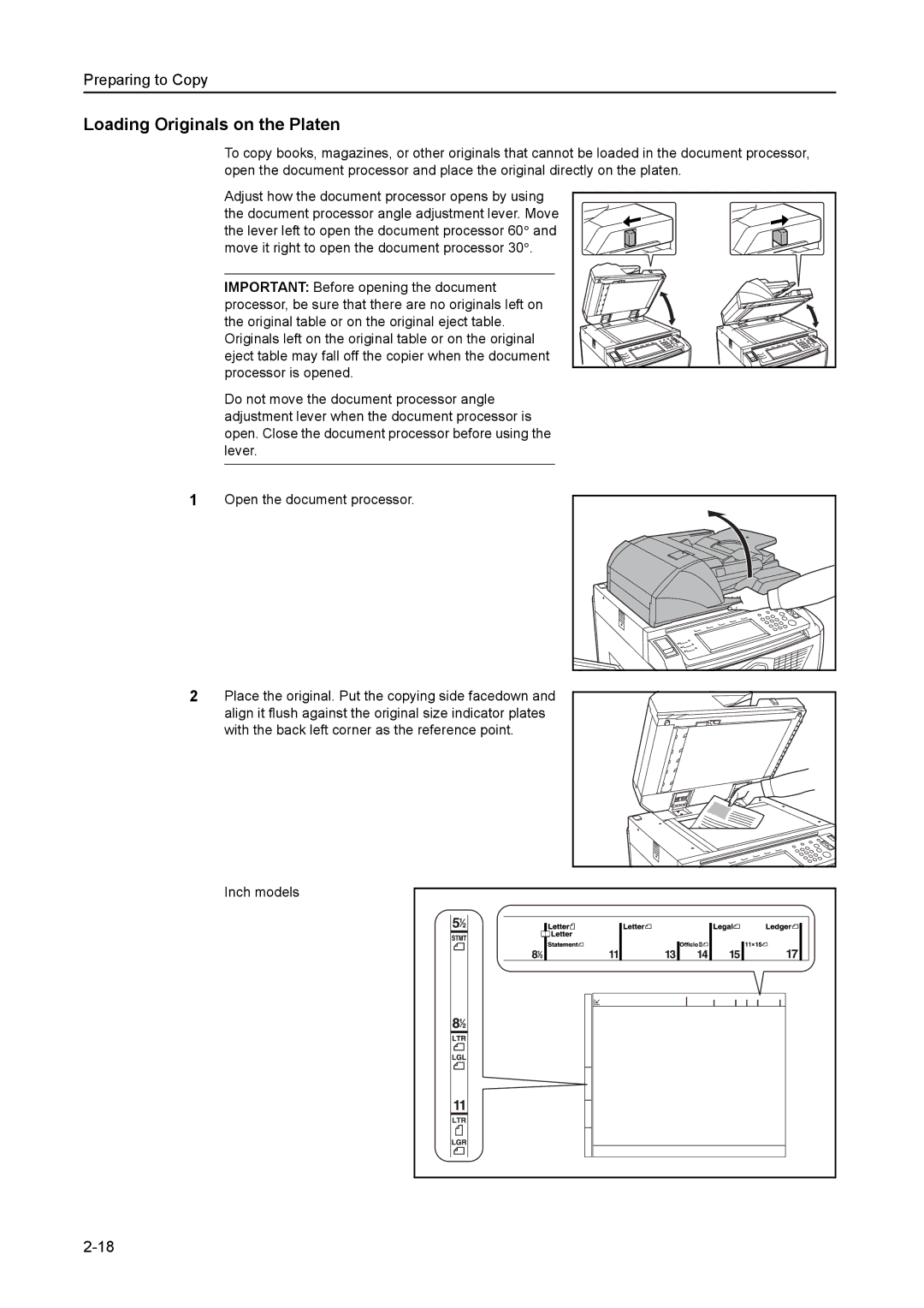 Kyocera 6030 manual Loading Originals on the Platen 