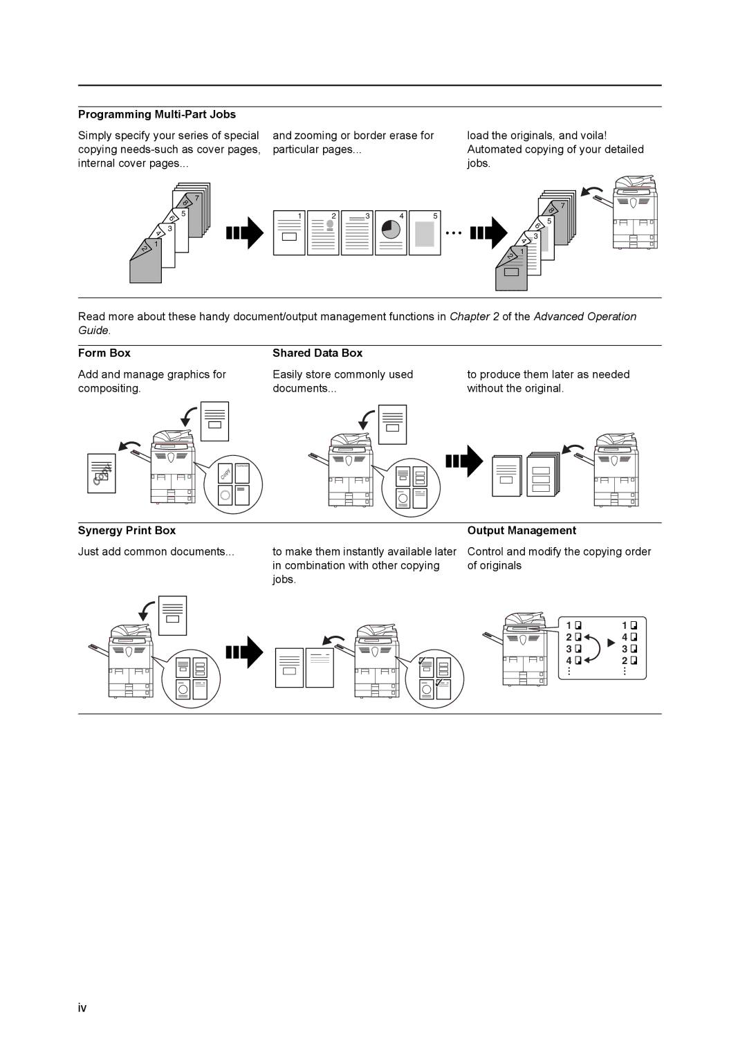 Kyocera 6030 manual Programming Multi-Part Jobs, Form Box Shared Data Box, Synergy Print Box Output Management 