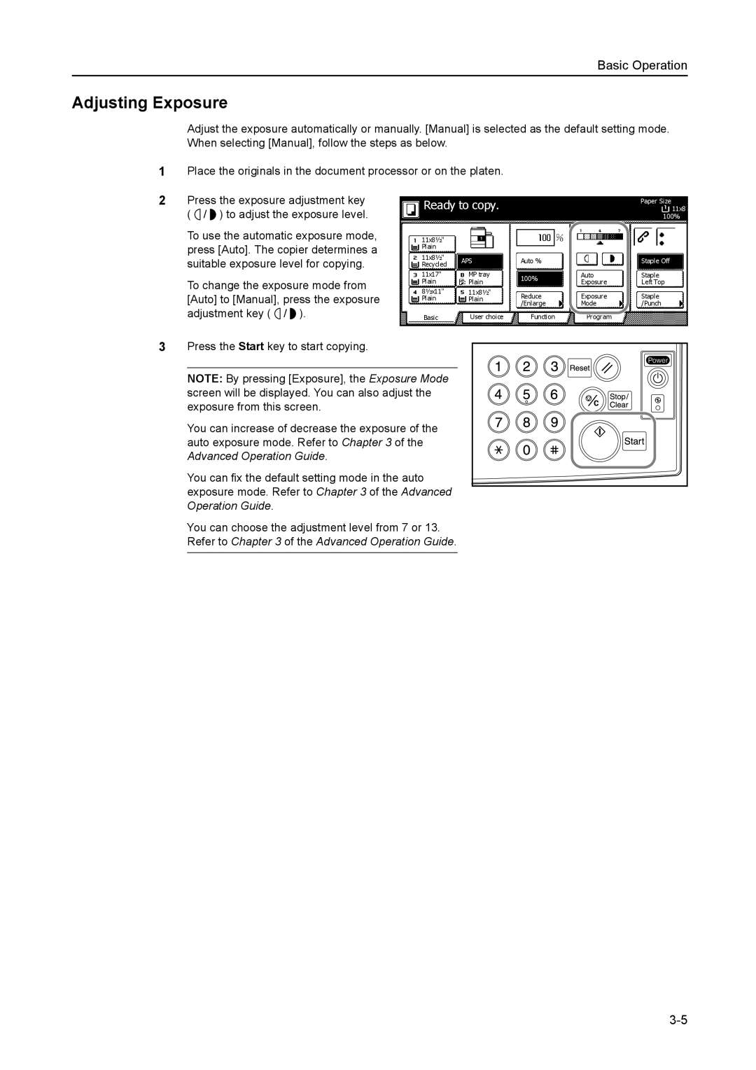 Kyocera 6030 manual Adjusting Exposure 