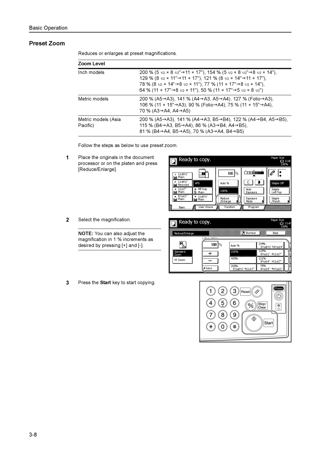 Kyocera 6030 manual Preset Zoom, Zoom Level 