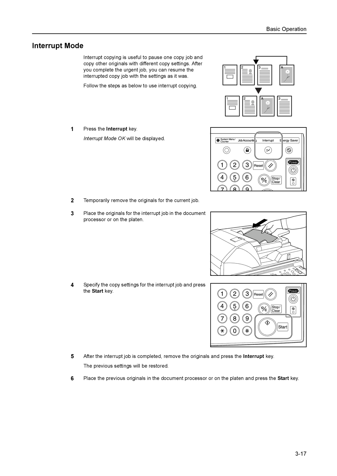 Kyocera 6030 manual Interrupt Mode OK will be displayed 