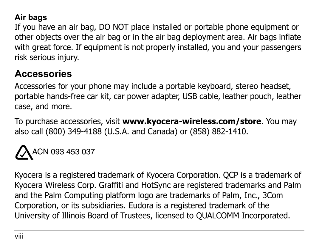 Kyocera 7135, 7100 Series manual Accessories 