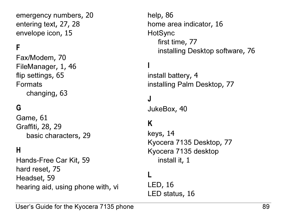 Kyocera 7100 Series manual User’s Guide for the Kyocera 7135 phone 