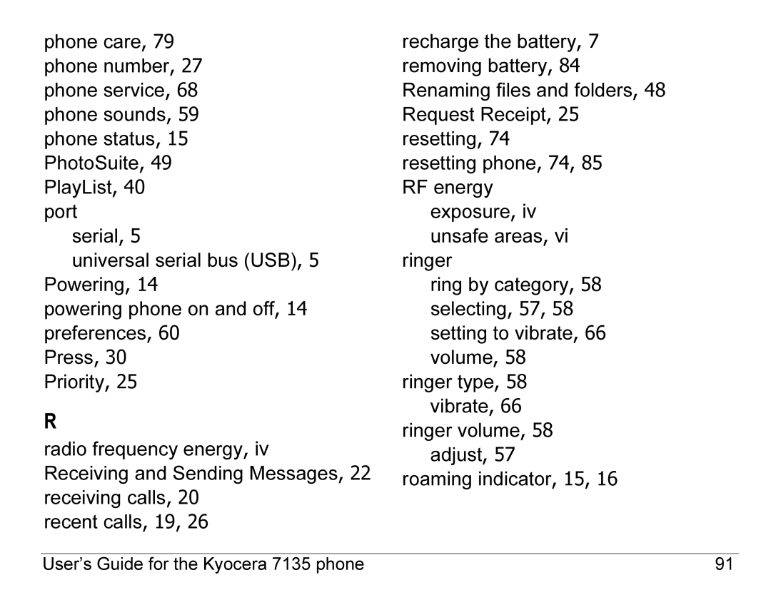 Kyocera 7100 Series manual User’s Guide for the Kyocera 7135 phone 