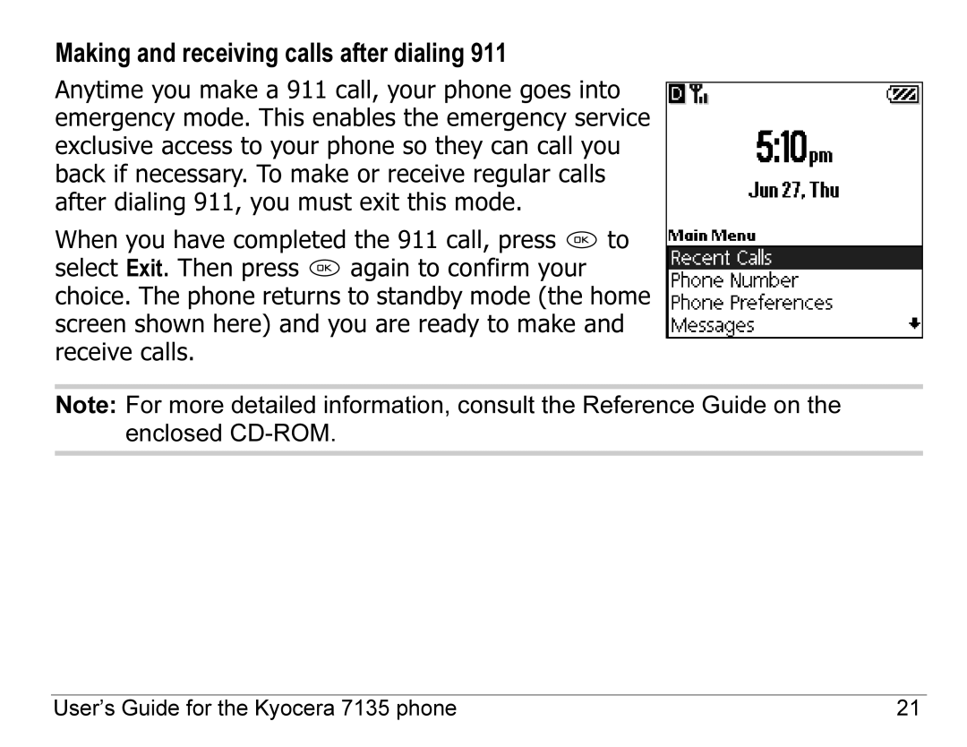 Kyocera 7100 Series, 7135 manual Making and receiving calls after dialing 