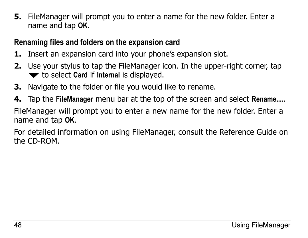 Kyocera 7135, 7100 Series manual Renaming files and folders on the expansion card 