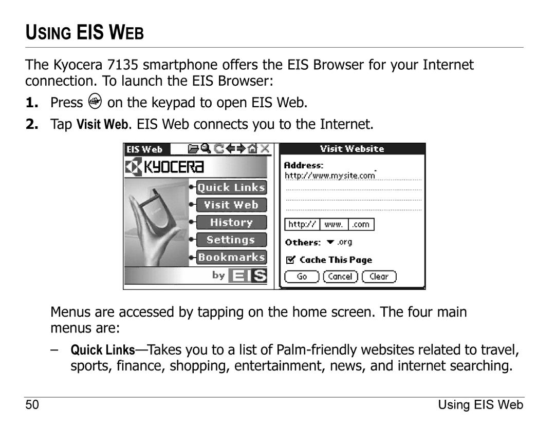 Kyocera 7135, 7100 Series manual Using EIS WEB 