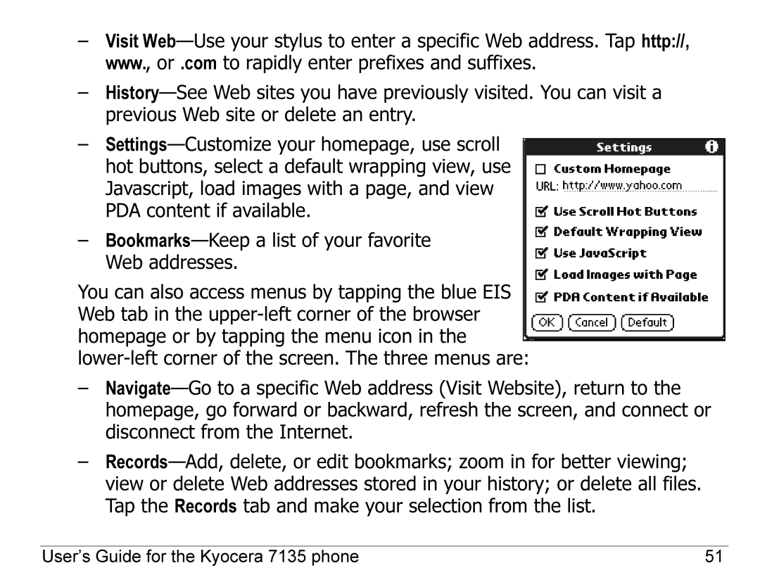 Kyocera 7100 Series manual User’s Guide for the Kyocera 7135 phone 