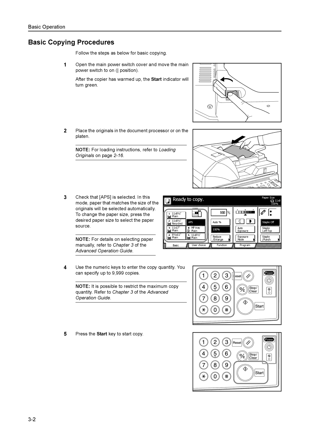 Kyocera 8030 manual Basic Copying Procedures 