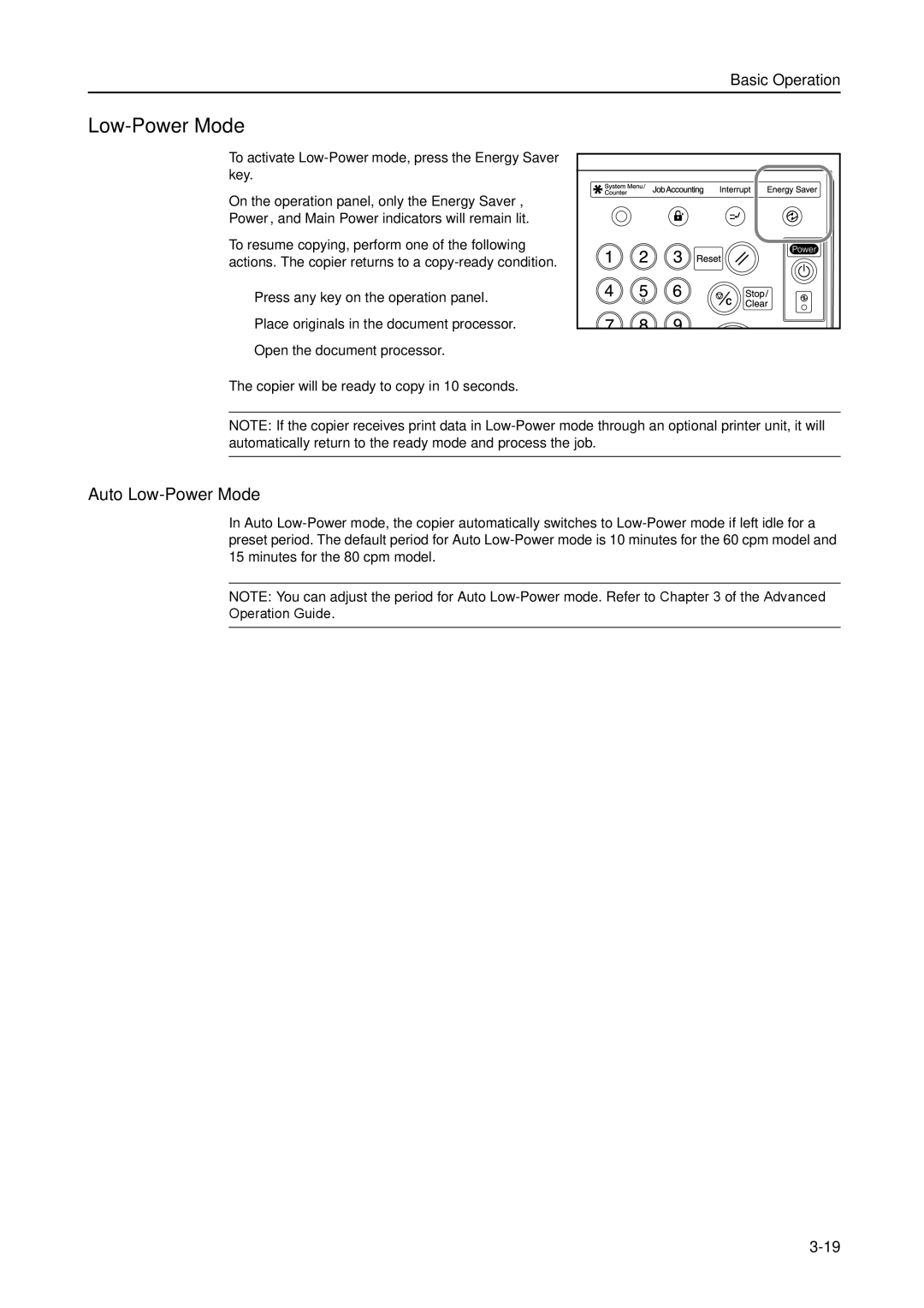 Kyocera 8030 manual Auto Low-Power Mode 