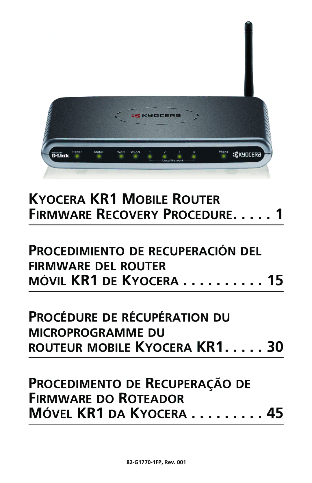 Kyocera manual Móvil KR1 DE Kyocera, 82-G1770-1FP, Rev 