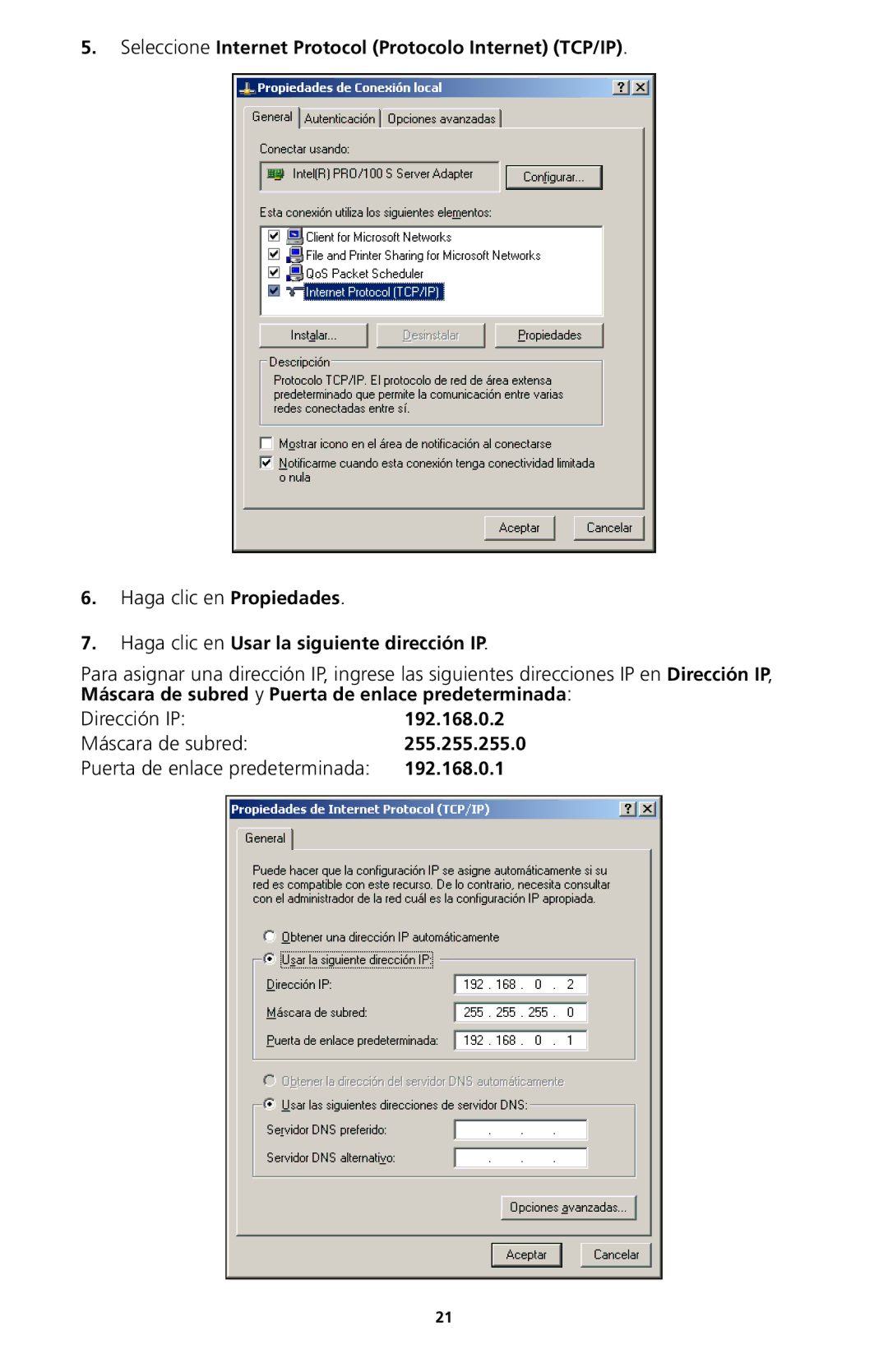 Kyocera 82-G1770-1FP manual Seleccione Internet Protocol Protocolo Internet TCP/IP 