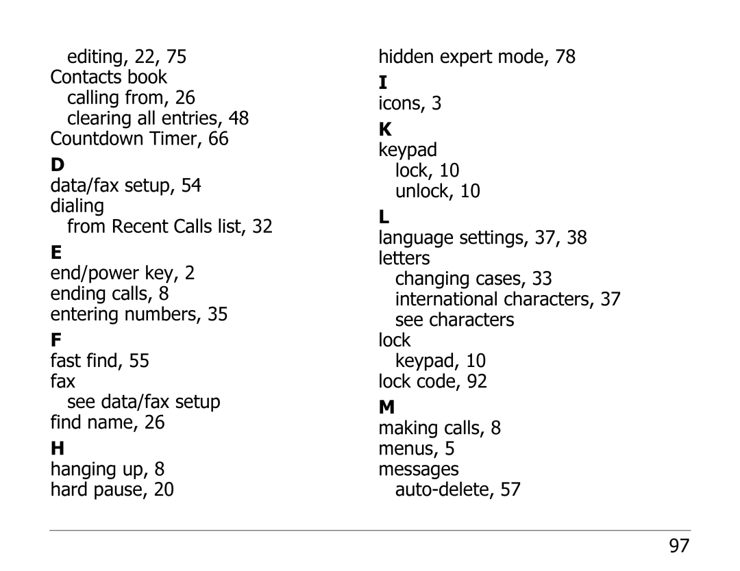 Kyocera 82-K5243 manual Editing, 22, 75 Contacts book 