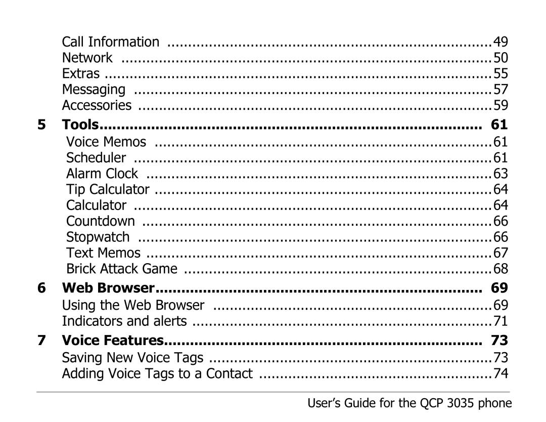 Kyocera 82-K5243 manual Call Information Network Extras Messaging 