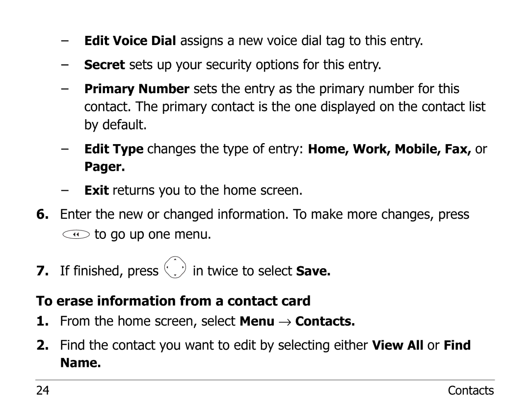 Kyocera 82-K5243 manual Contacts 