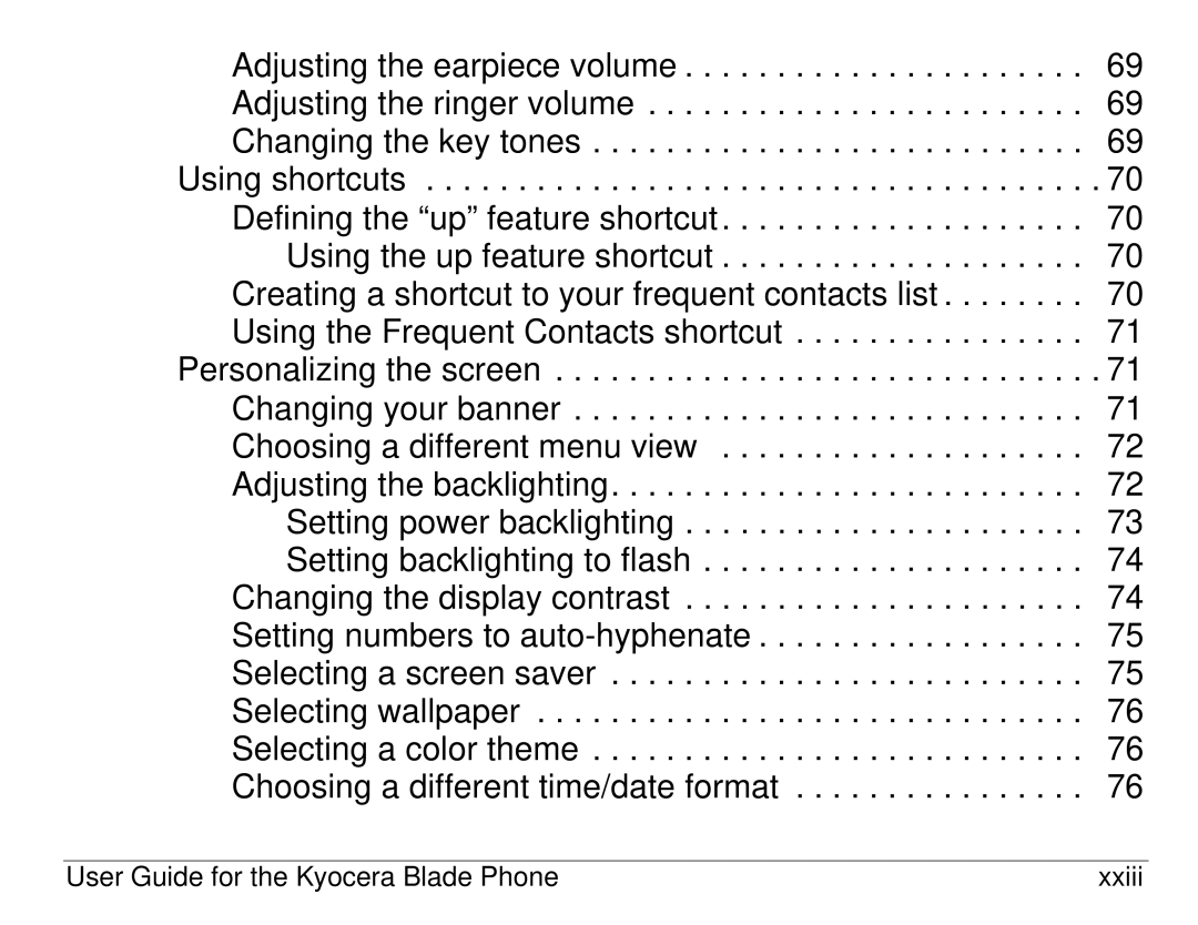 Kyocera 82-K5483-1EN manual User Guide for the Kyocera Blade Phone Xxiii 