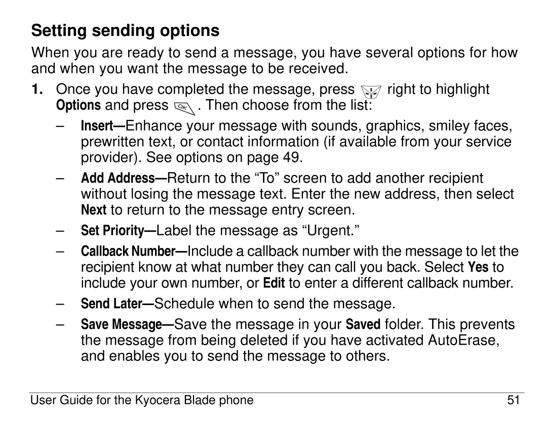 Kyocera 82-K5483-1EN manual Setting sending options 