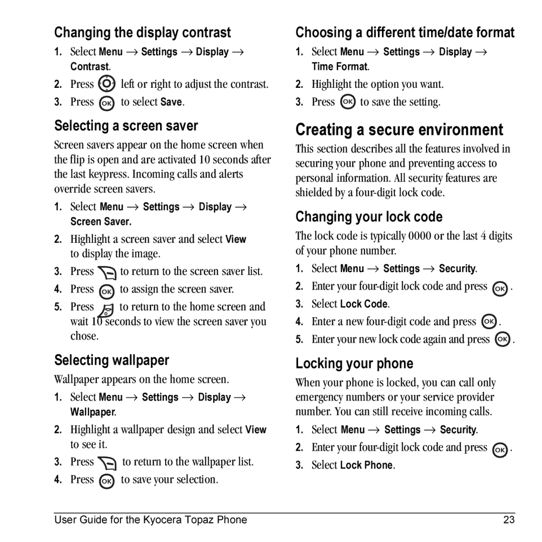 Kyocera 901 manual Creating a secure environment 