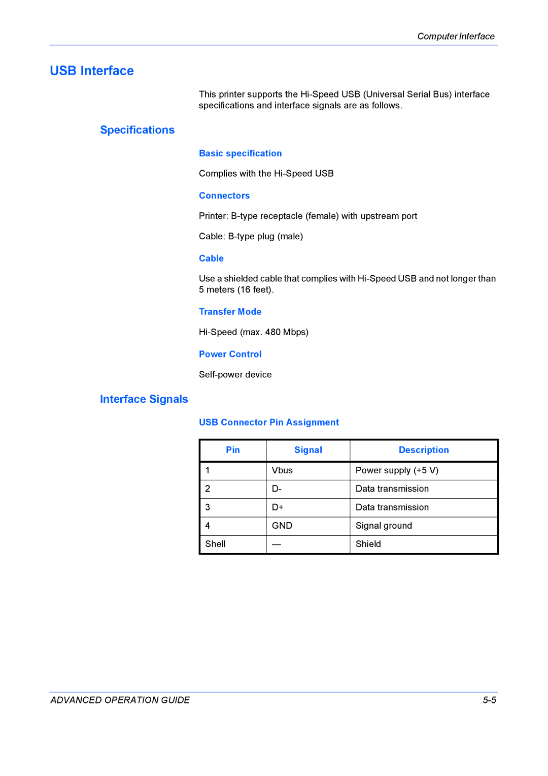 Kyocera 9530DN manual USB Interface, Specifications 