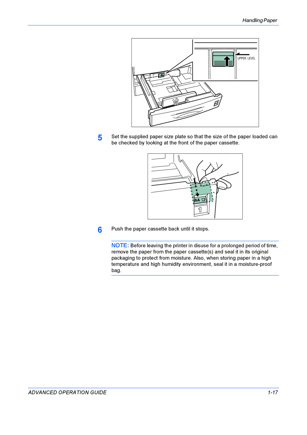 Kyocera 9530DN manual Be checked by looking at the front of the paper cassette 