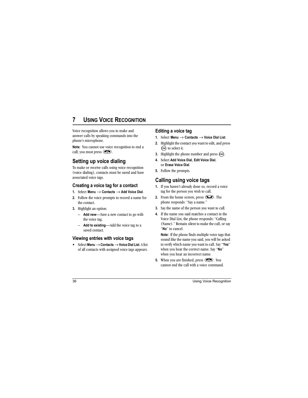 Kyocera Aktiv manual Setting up voice dialing, Calling using voice tags, Using Voice Recognition 