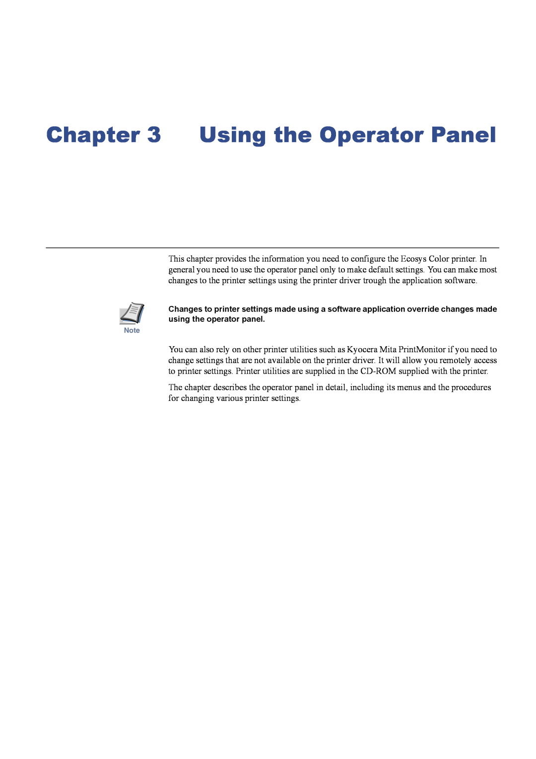 Kyocera C8026N manual Using the Operator Panel 