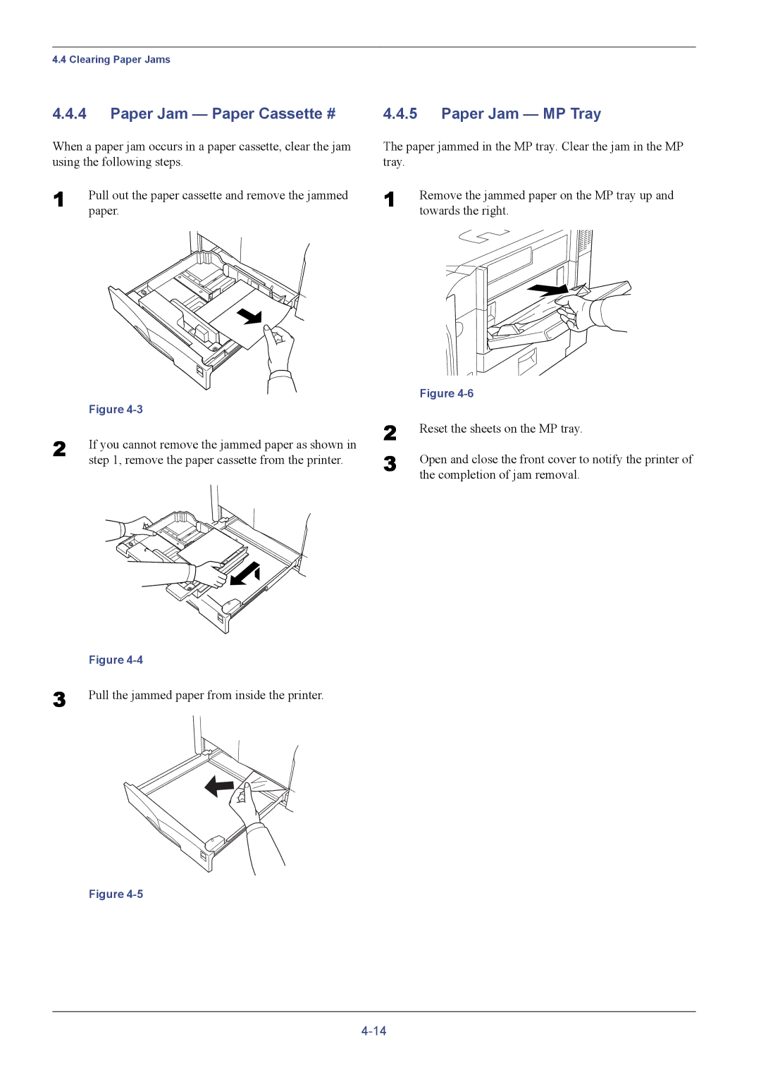 Kyocera C8026N manual Paper Jam Paper Cassette #, Paper Jam MP Tray 