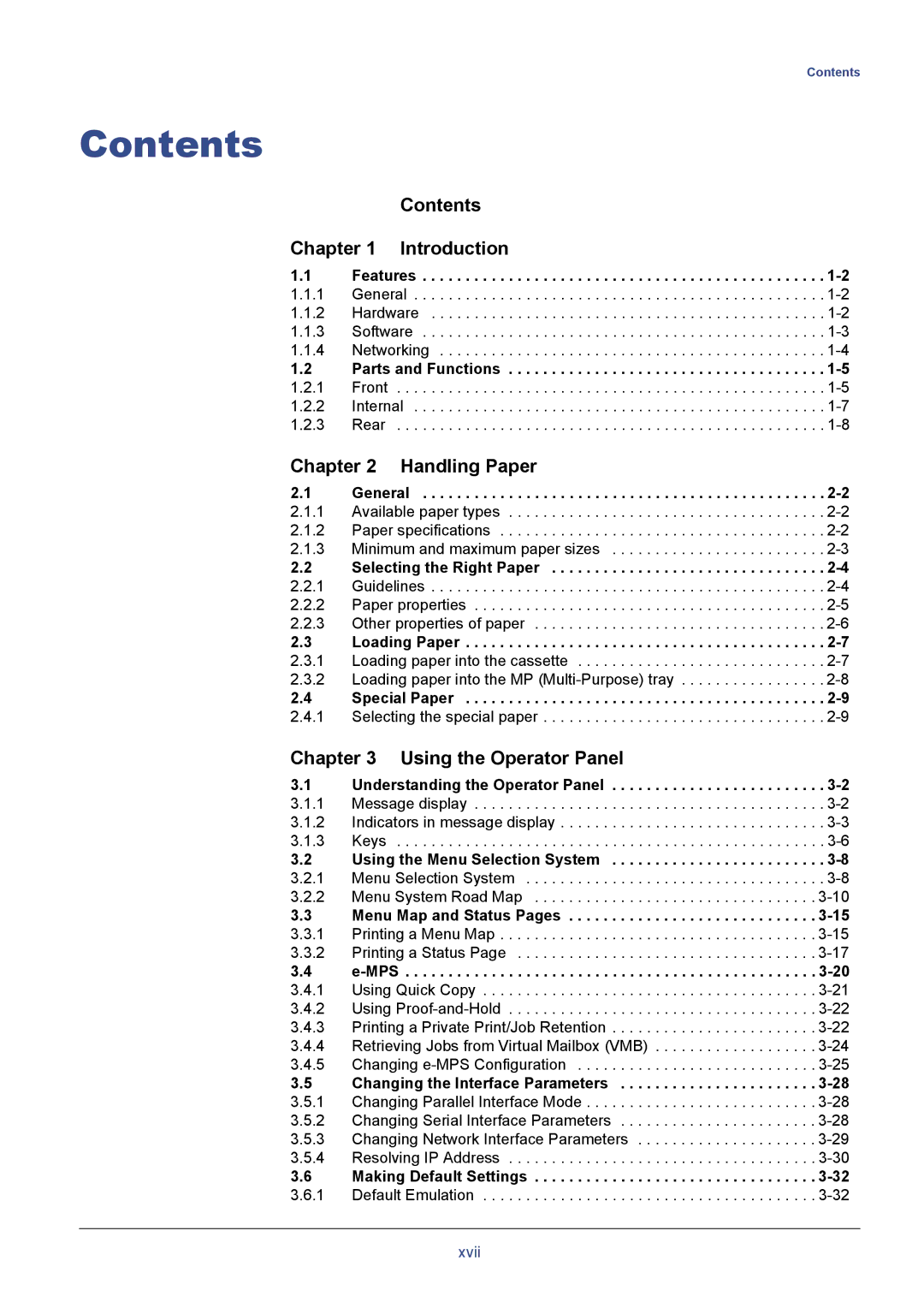 Kyocera C8026N manual Contents 