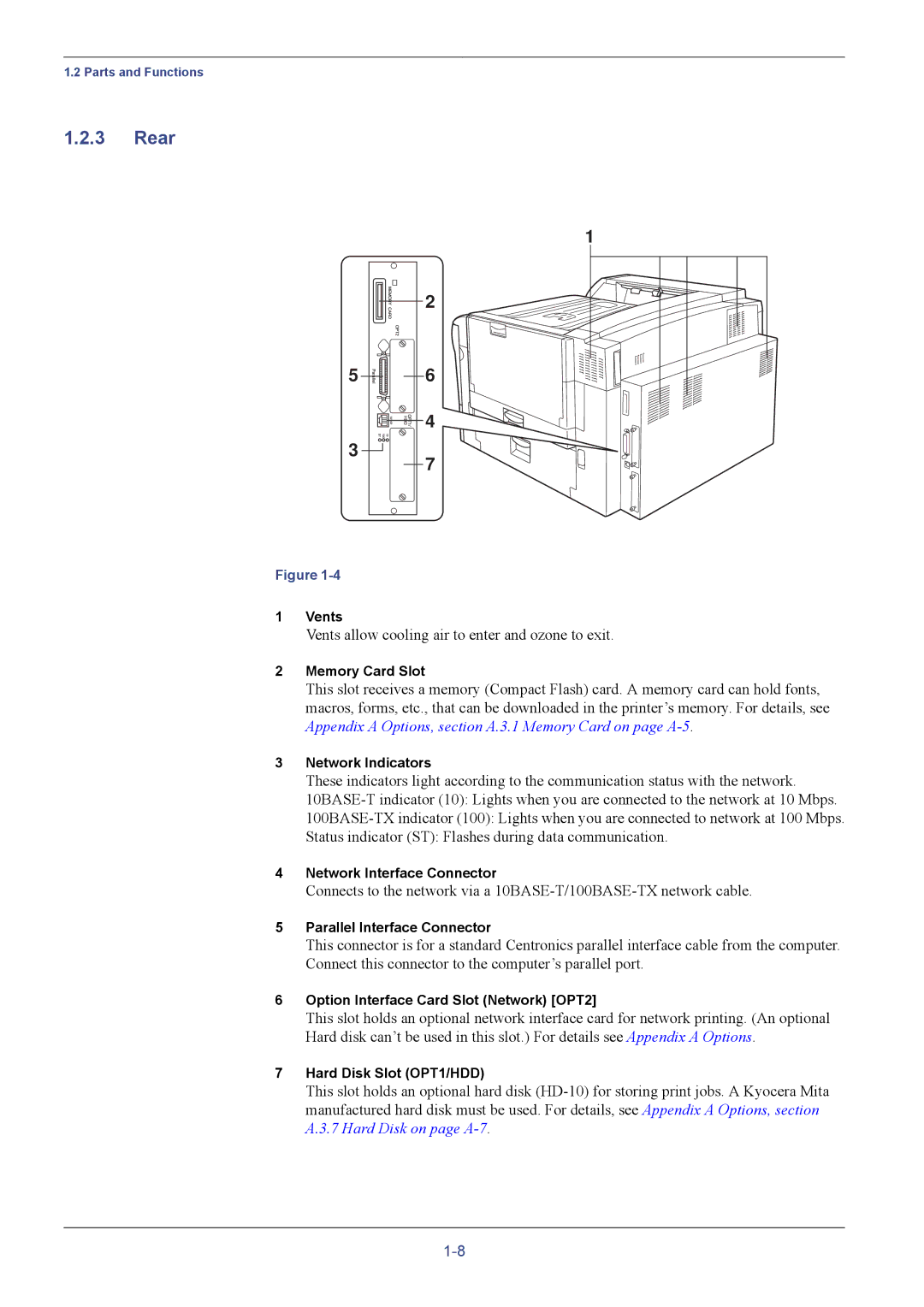 Kyocera C8026N manual Rear 