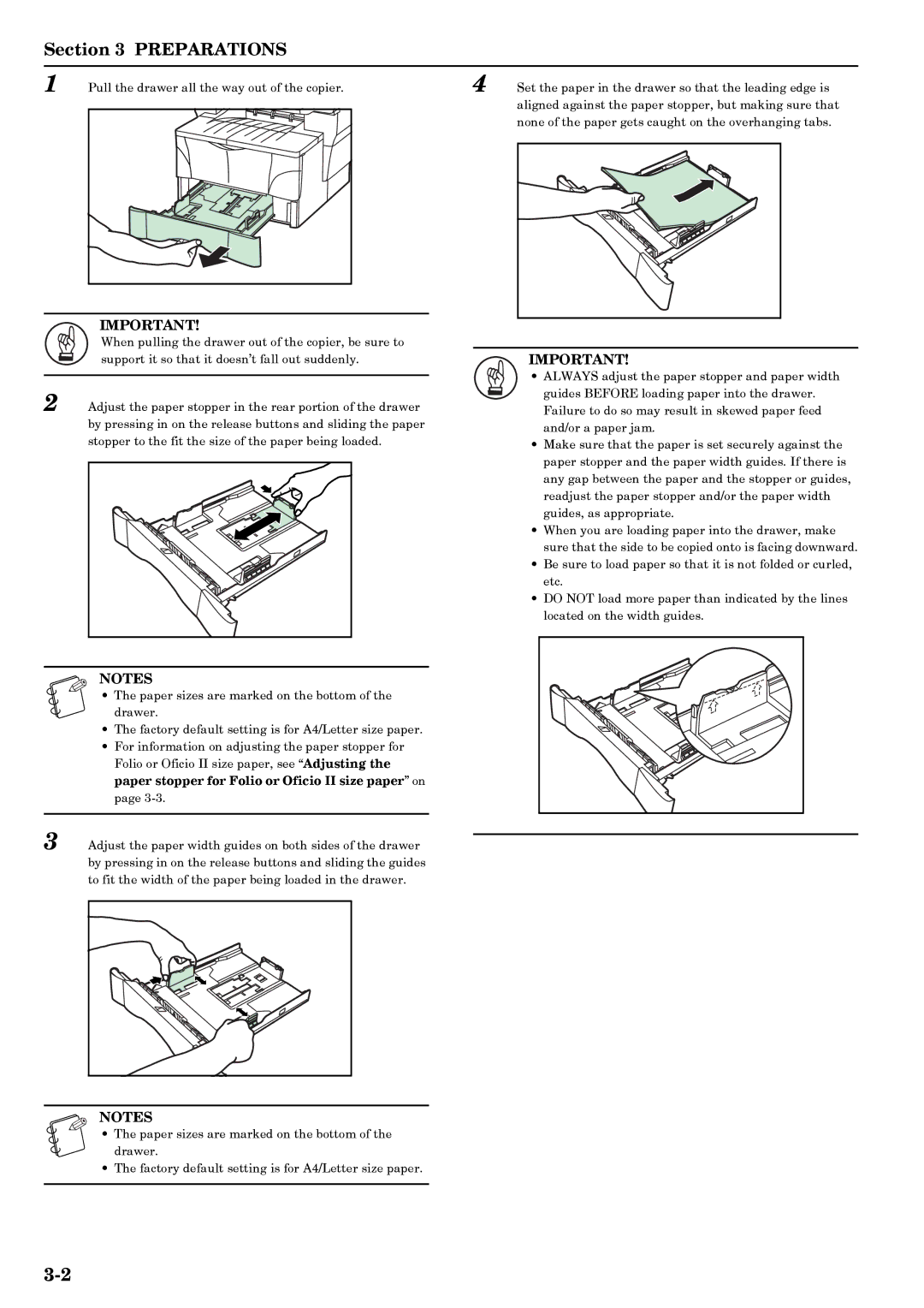 Kyocera copier manual Preparations 