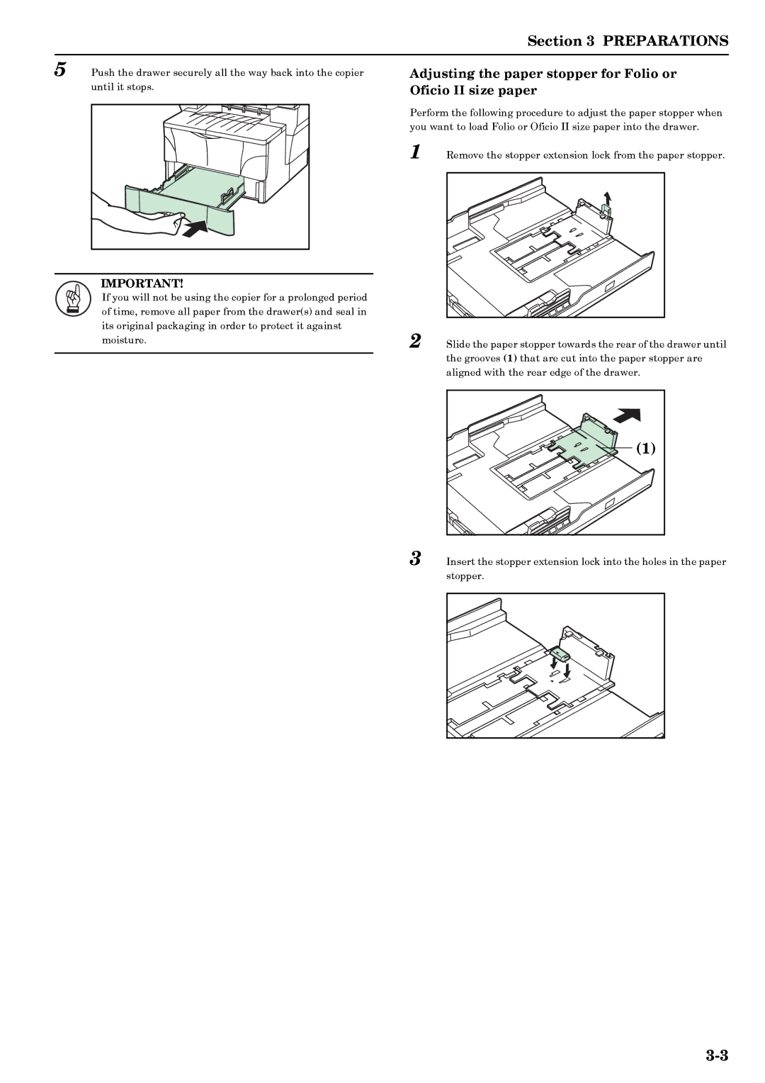 Kyocera copier manual Preparations 