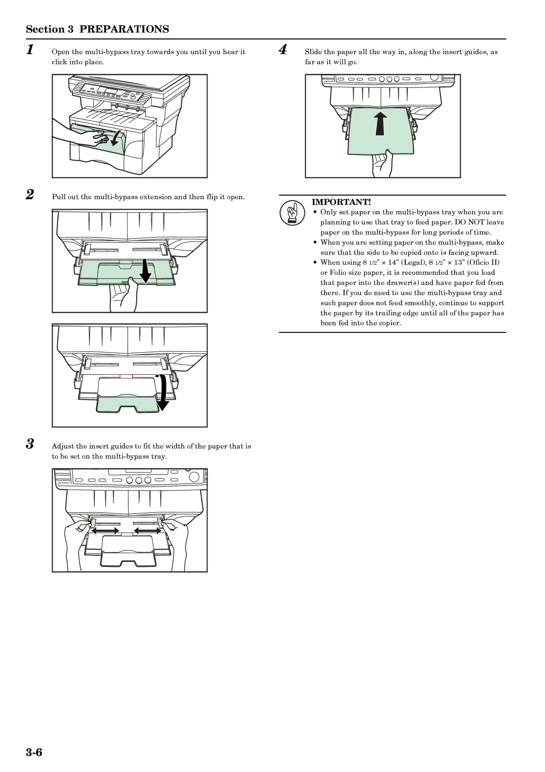 Kyocera copier manual Preparations 