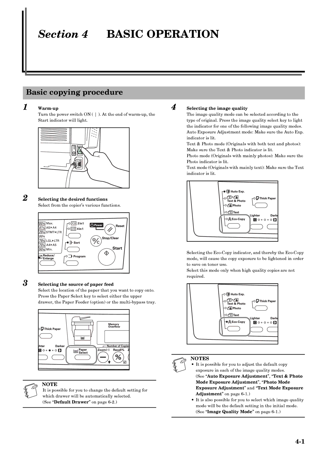 Kyocera copier manual Basic Operation, Basic copying procedure 