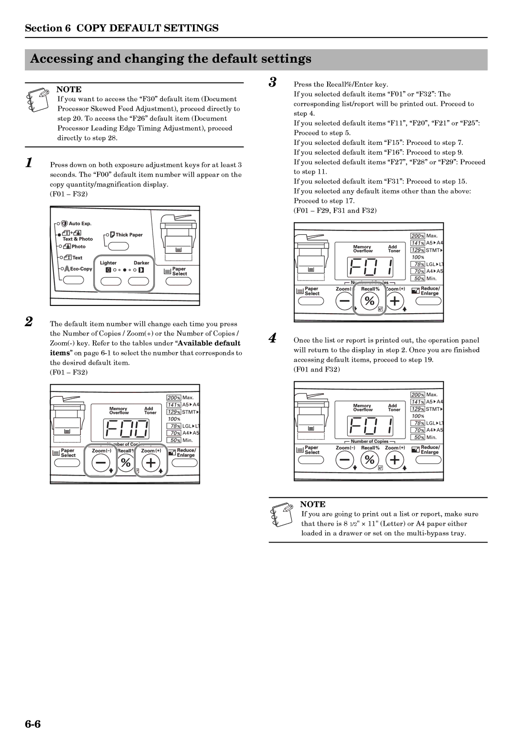 Kyocera copier manual Accessing and changing the default settings 