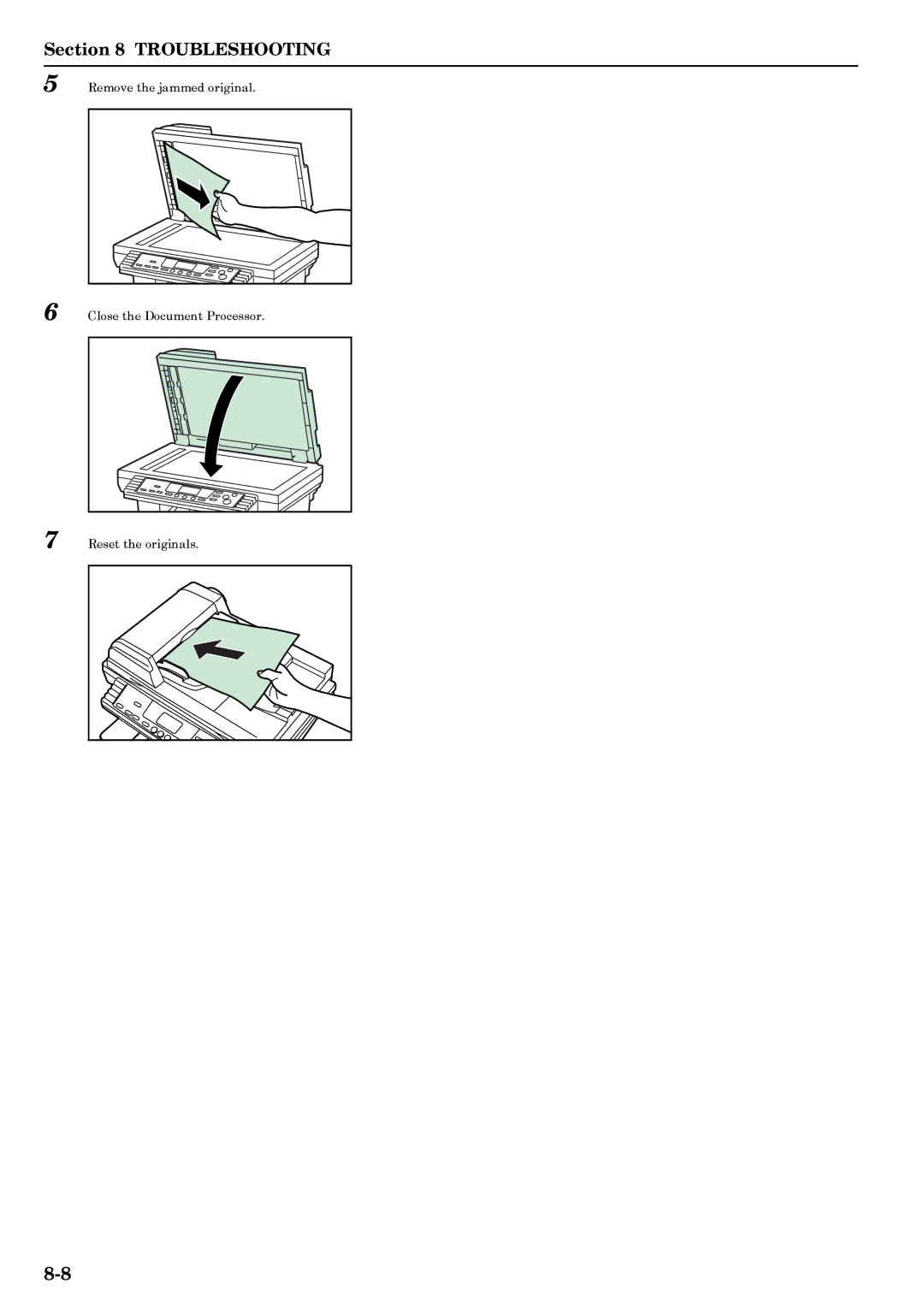 Kyocera copier manual Troubleshooting 