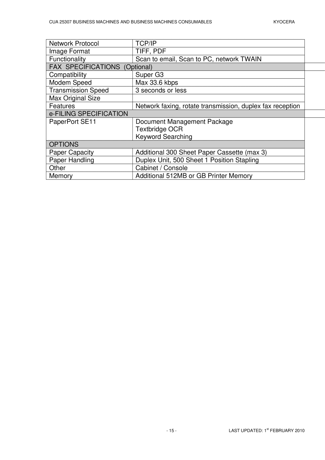 Kyocera CUA 25307 manual Tcp/Ip 