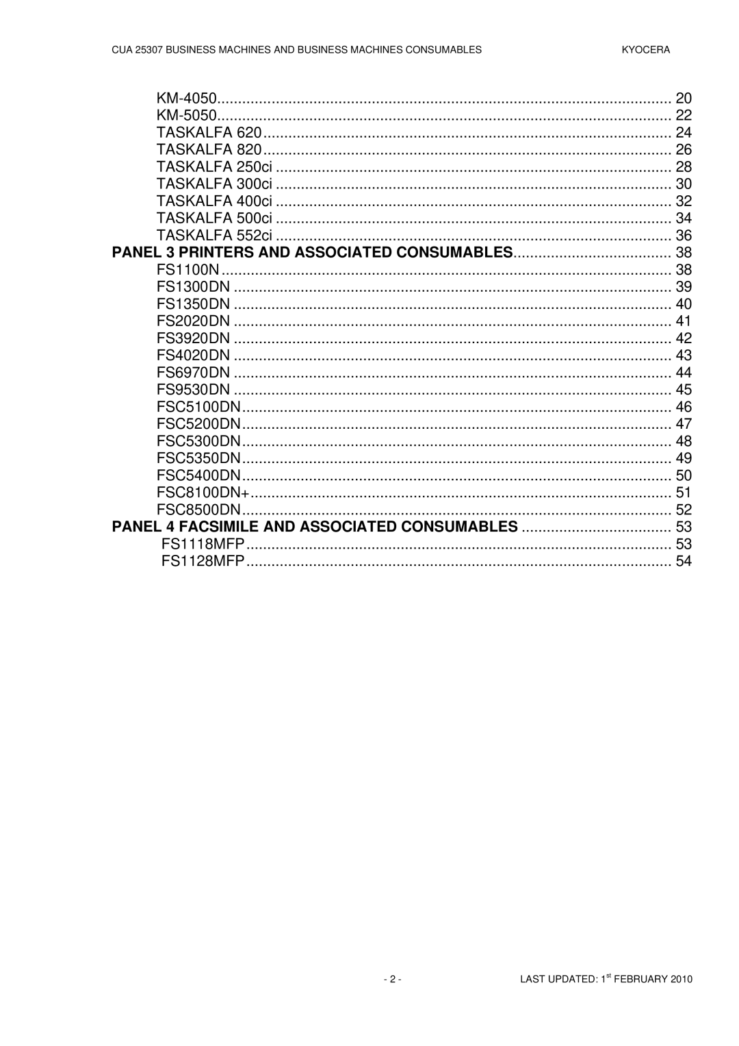 Kyocera CUA 25307 manual FSC5100DN FSC5200DN FSC5300DN FSC5350DN FSC5400DN, FSC8500DN, FS1118MFP FS1128MFP 