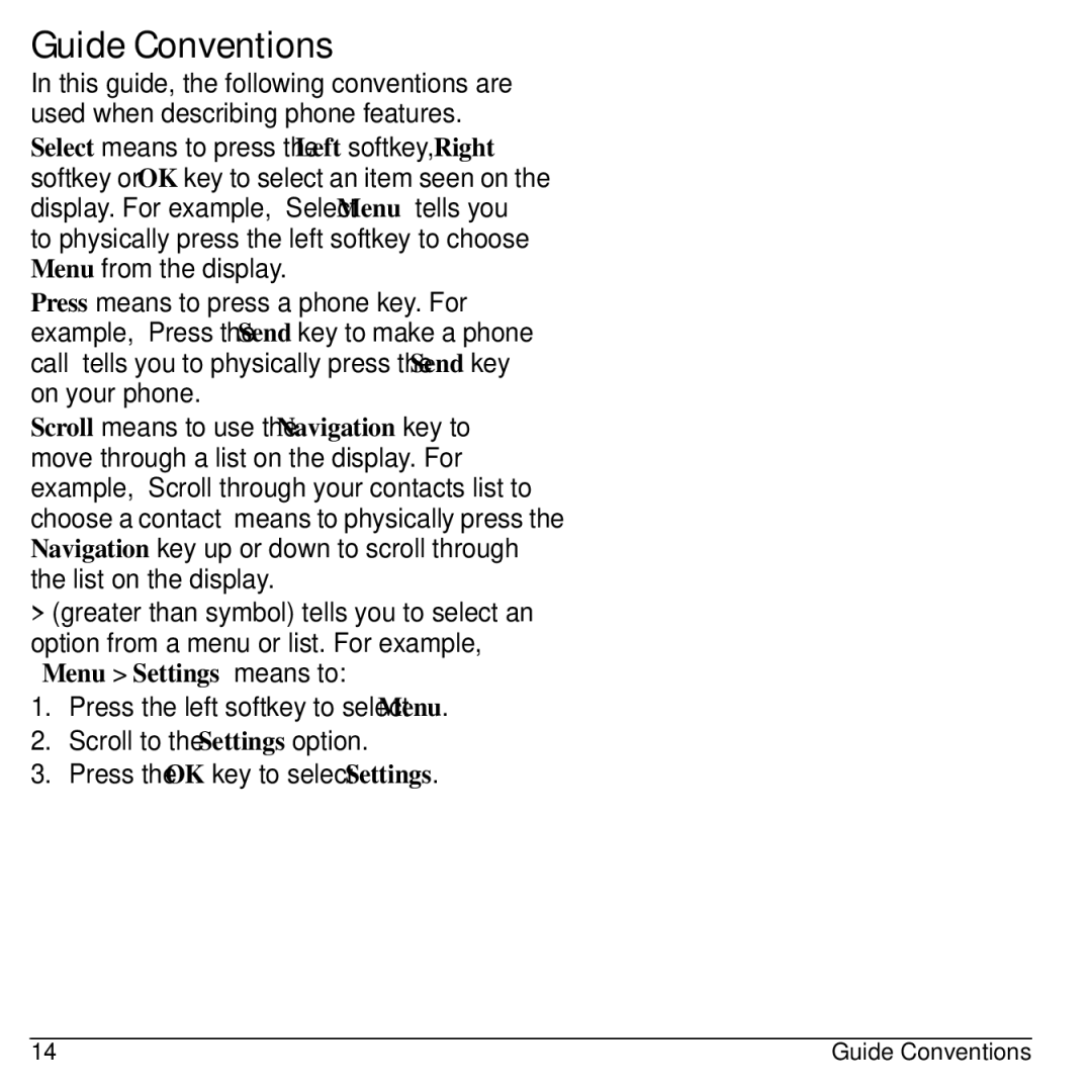 Kyocera Domino S1310 manual Guide Conventions 