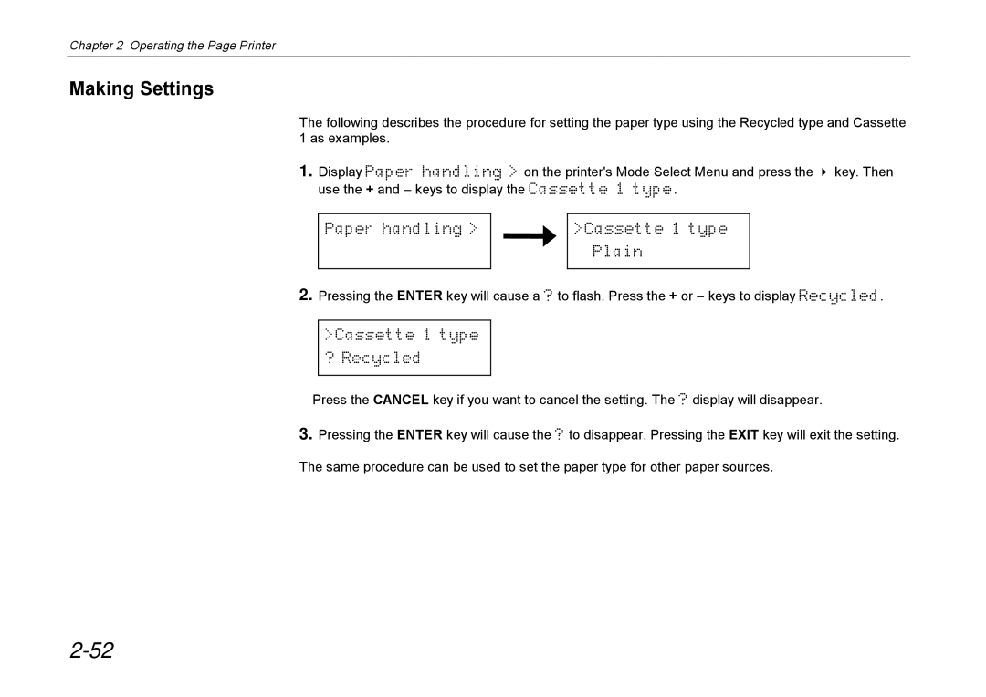 Kyocera DP-3600 manual Making Settings 