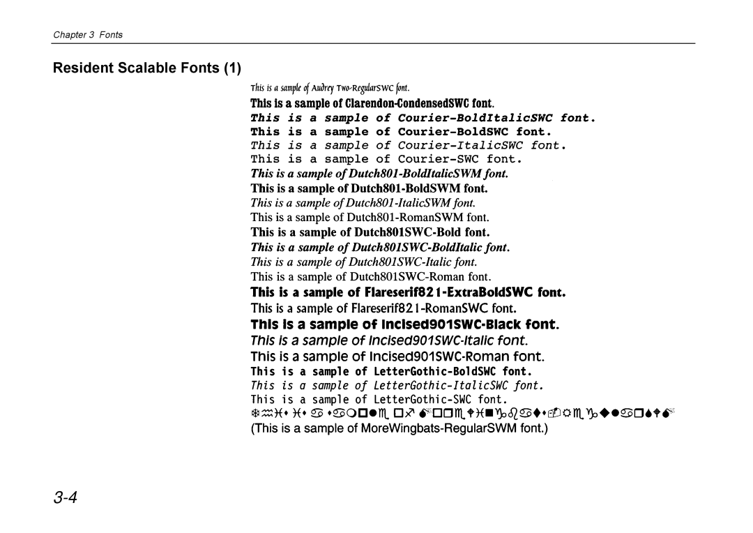 Kyocera DP-3600 manual Resident Scalable Fonts 