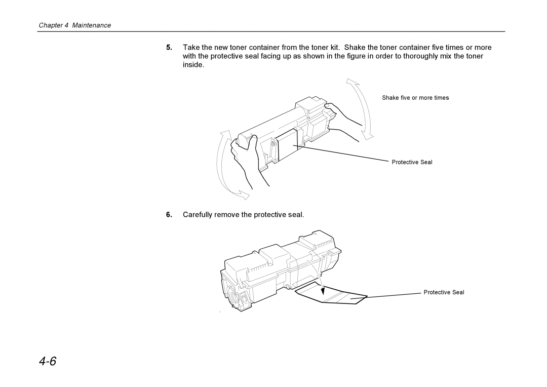 Kyocera DP-3600 manual Carefully remove the protective seal 