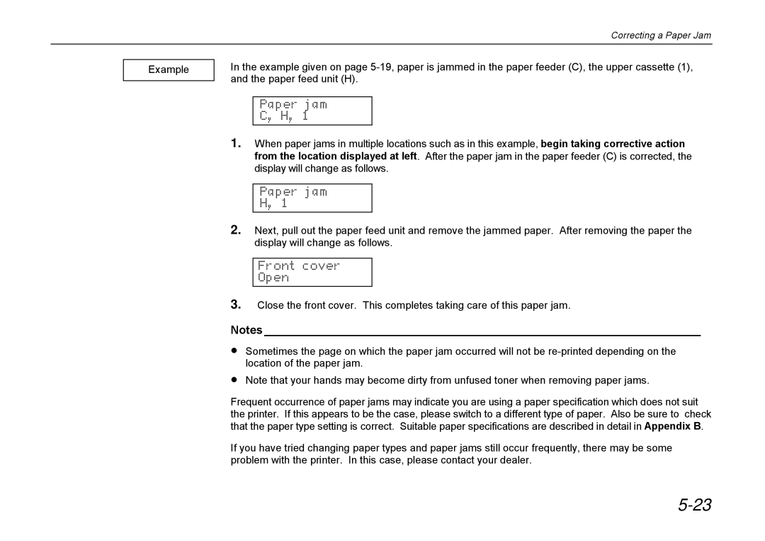 Kyocera DP-3600 manual Correcting a Paper Jam 