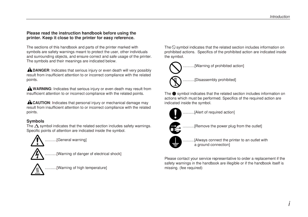 Kyocera DP-3600 manual Symbols 