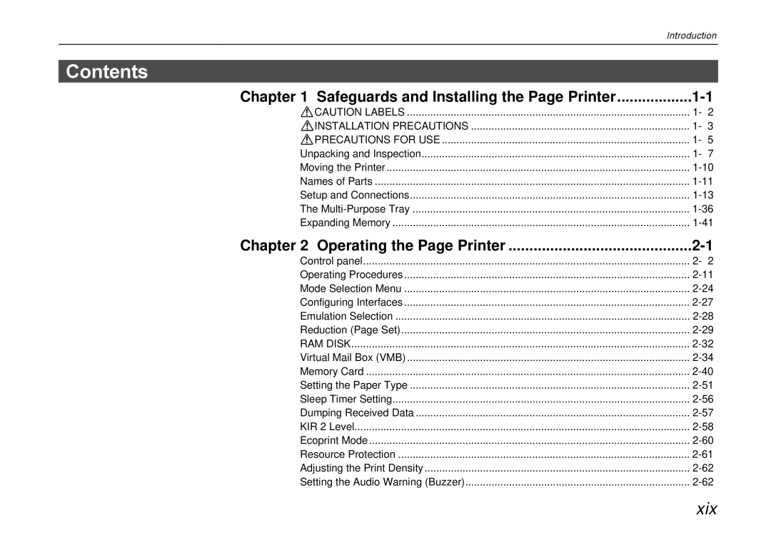 Kyocera DP-3600 manual Contents 